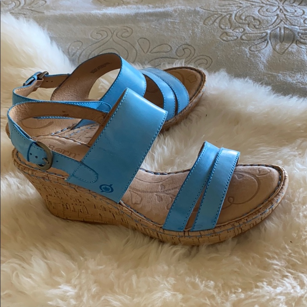 Baby blue wedge sandals from Børn in 11M.